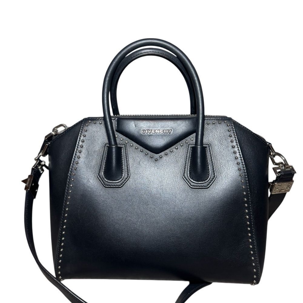 GIVENCHY Black Leather Studded Antigona 2way Small Boston Doctor Bag Satchel - Picture 1 of 13